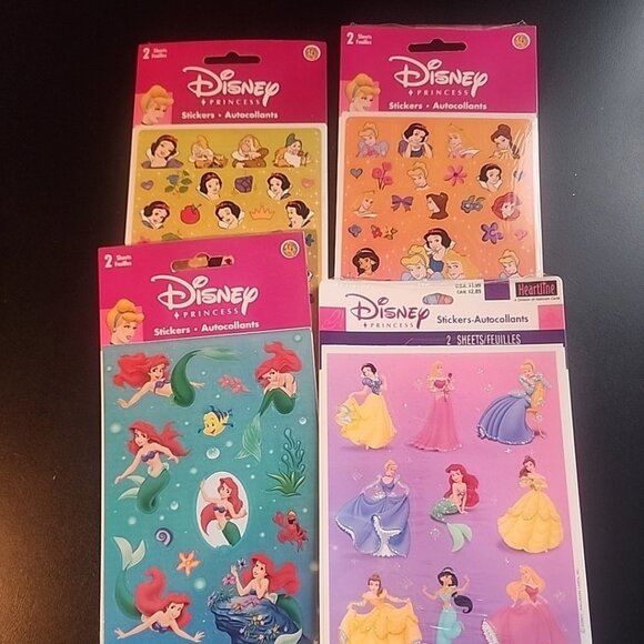 Vintage Disney Princess Sticker Sets NIP - Picture 1 of 7